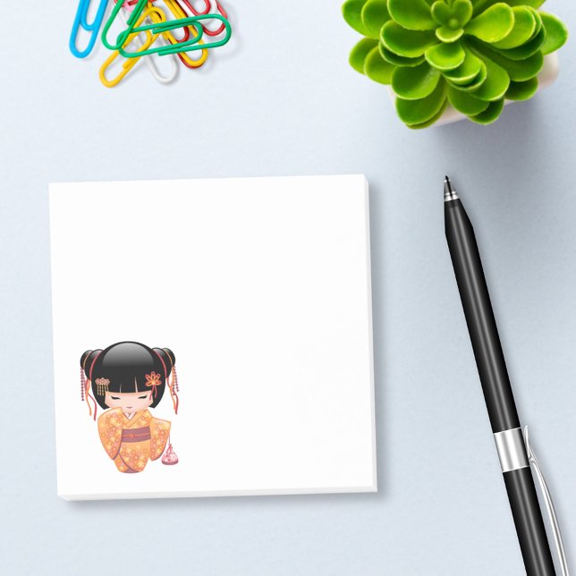 Ume Kokeshi Doll - Japanisch Peach Geisha Girl Post-it Klebezettel (Von Creator hochgeladen)
