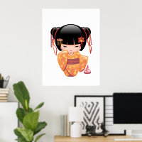 Ume Kokeshi Doll - Japanisch Peach Geisha Girl