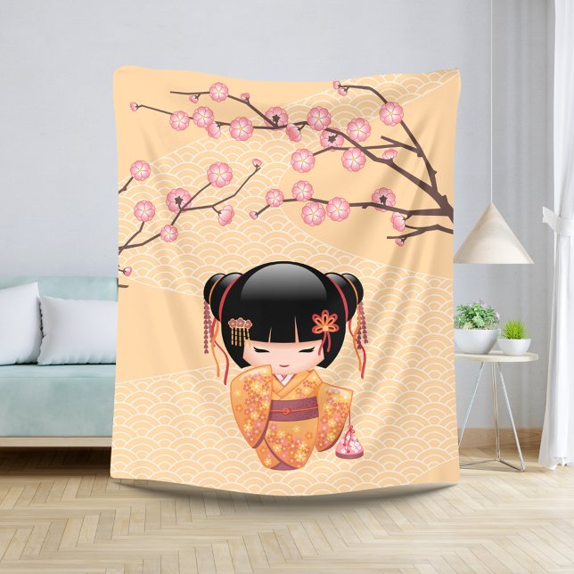 Ume Kokeshi Doll - Japanisch Peach Geisha Girl Sherpadecke (Von Creator hochgeladen)