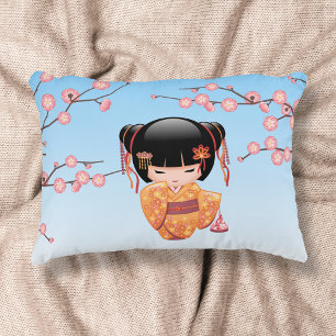 Ume Kokeshi Puppe - Japanisches Geisha-Mädchen Bla Dekokissen