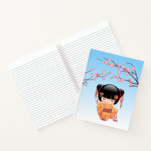 Ume Kokeshi Puppe - Japanisches Geisha-Mädchen Bla Notizbuch