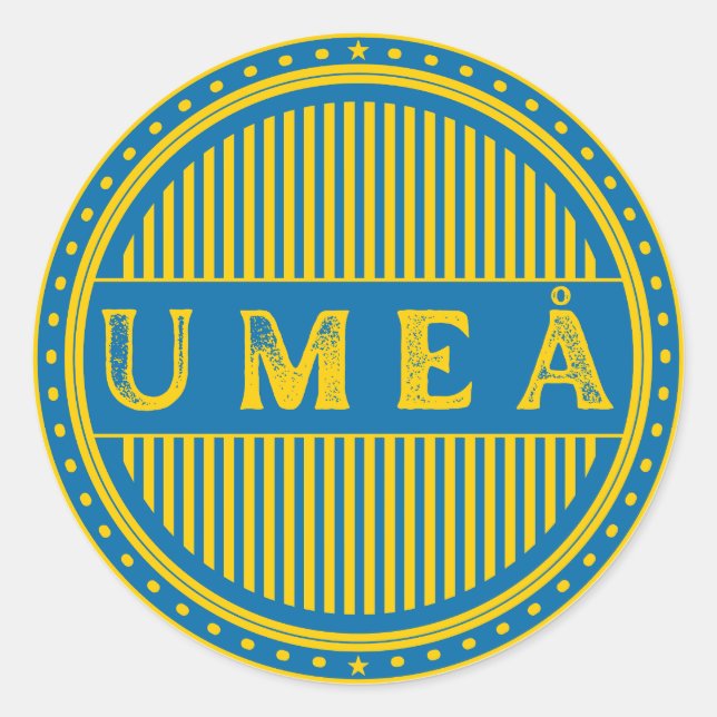 Umeå City Pride Emblem – Swedish Identity Runder Aufkleber (Vorderseite)