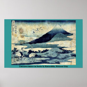 Umezawa Landsitz in Soshu durch Katsushika, Poster