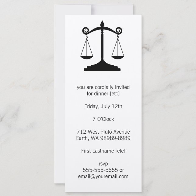 Umfang der Justiz (Gesetz) Einladung (Vorderseite)