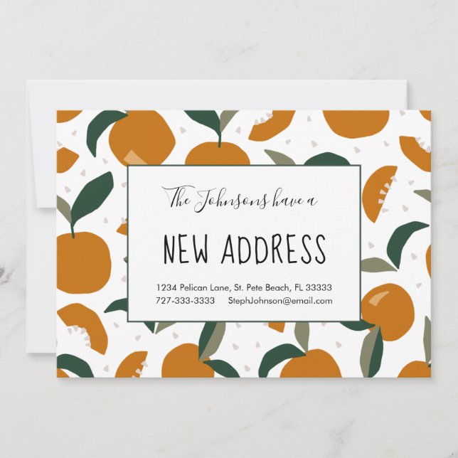 Umfang der neuen Orangen-Zuhause-Adresse Ankündigung (Vorderseite)