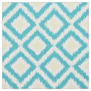 Umfangs-Aqua-Gelb Ikat Diamant-Muster Stoff