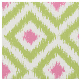 Umfangs-grünes und rosa Ikat Diamant-Muster Stoff
