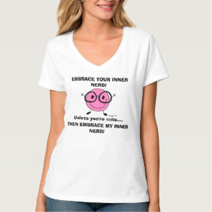 UMFASSEN Sie T-Shirt der V-Hals IHRER INNEREN NERD
