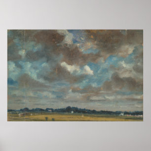 Umfassende Landschaft mit grauen Wolken Poster
