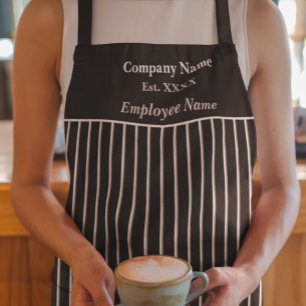 Umfassende Print-Schürze in Schwarz und Grau gestr Schürze