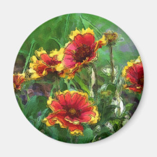 Umfassender Blumenwatercolor-Skizze-Magnet Magnet