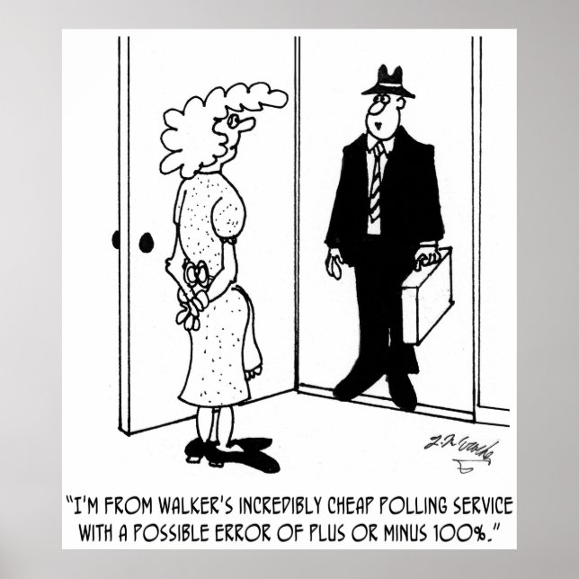 Umfragen mit möglichem Fehler von Plus oder Minus  Poster (Vorne)