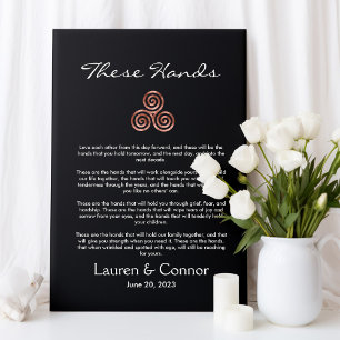 Umgang mit Spiral Celtic Knot Irish Wedding Vows Leinwanddruck