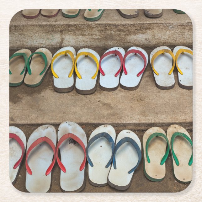 Umgedreht Flop-Sandeln Rechteckiger Pappuntersetzer (Vorderseite)