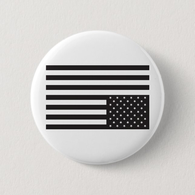 Umgedrehte amerikanische Flagge im Schwarzen Button (Vorderseite)