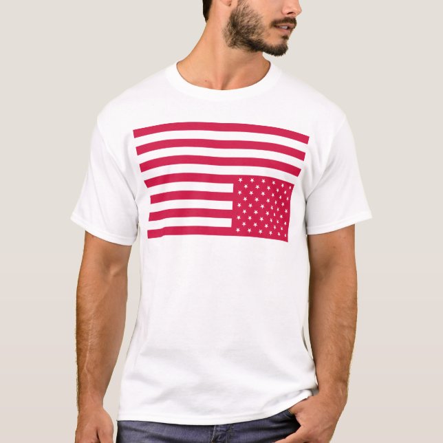 Umgedrehte amerikanische Flagge - Rot T-Shirt (Vorderseite)