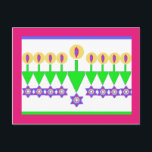 Umgedrehte Chanukka-Weihnachtskarte Feiertagspostkarte<br><div class="desc">Eine Möglichkeit,  diese ist ein Chanukka Menorah. Die andere Weise,  ist es ein Wald von WeihnachtenChrismukkah Bäumen.</div>