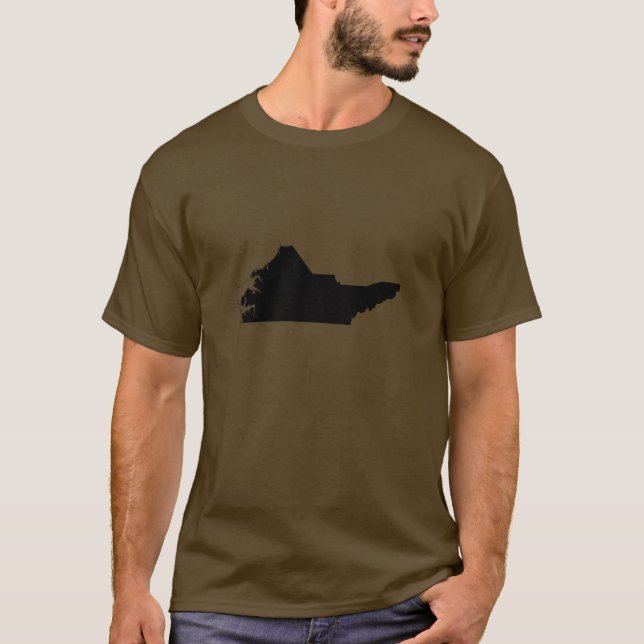 Umgedrehte Karte des North Carolina T-Shirt (Vorderseite)