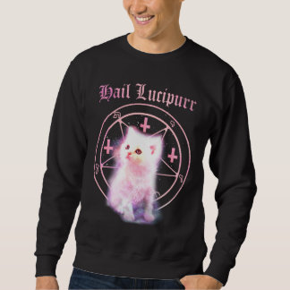 Umgedrehte Kreuze u. Pentagram-Kätzchen-Sweatshirt Sweatshirt