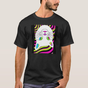 Umgedrehtes Katzen-Gesicht Kunstwerk albernes Kätz T-Shirt