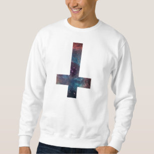 Umgedrehtes Kreuz des Galaxie-Nebelflecks Sweatshirt