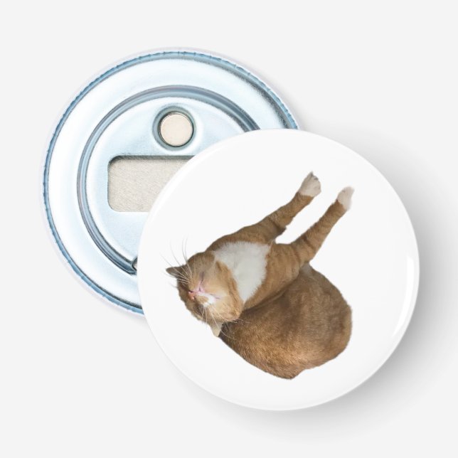 Umgedrehtes-Sonnenschein-Katze Flaschenöffner (Vorderseite)