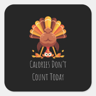 Umgedrehtes Truthahn Thanksgiving Quadratischer Aufkleber