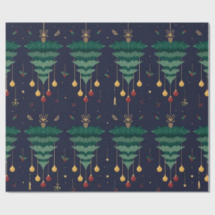 Umgedrehtes Weihnachtsbaum-Geschenkpapier Geschenkpapier