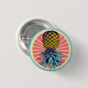Umgekehrte Ananas-Retro-Swinger-Taste Button