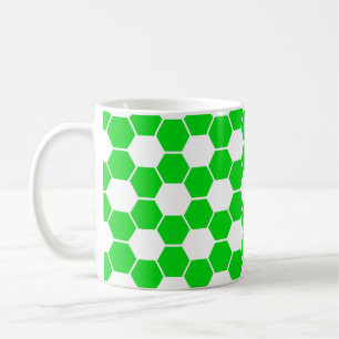 Umgekehrte Fußball- / Fußballballtextur   Kaffeetasse