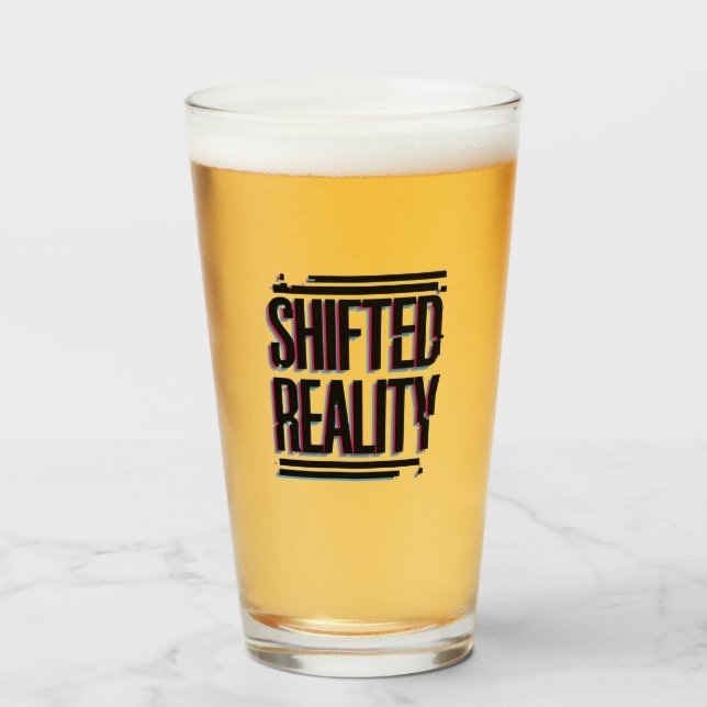 Umgekehrte Realität - Glitch in der Zeitachse Glas (Vorne (Gefüllt))