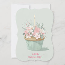 Umgekehrter Cupcake, umgeben von Blumendekoren