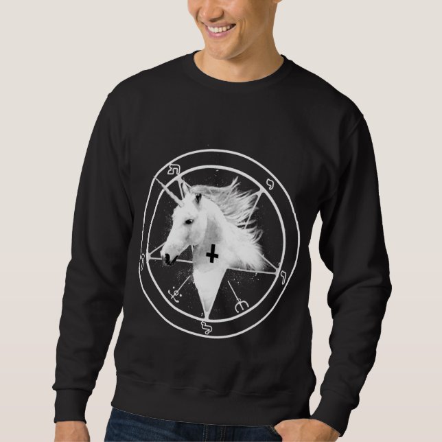 Umgekehrtes QuerEinhorn-Sweatshirt Sweatshirt (Vorderseite)