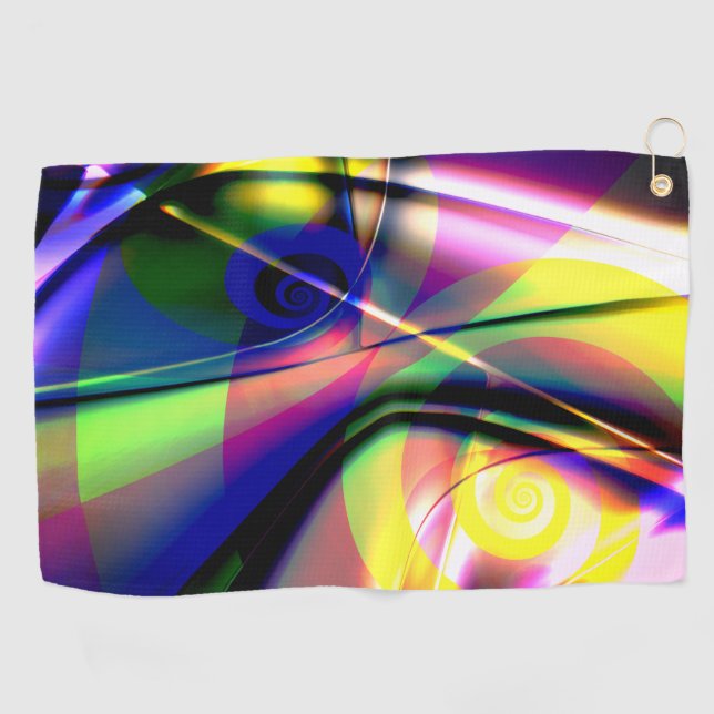 Umgestülpt blau einen gelben Spiralghost auf rosa Golfhandtuch (Horizontal)