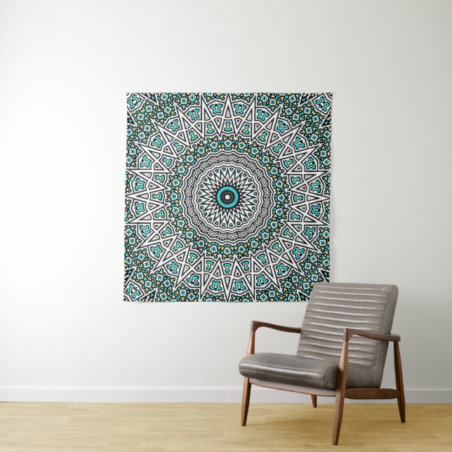 Umgewandelte Mosaik-Mandala Wandteppich (Beispiel)