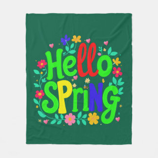 Umgib dich mit Frühling – „Hallo Frühling“ Fleecedecke
