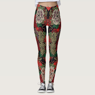 Umhülle dich mit Eleganz: Japanische Vintage-Blume Leggings