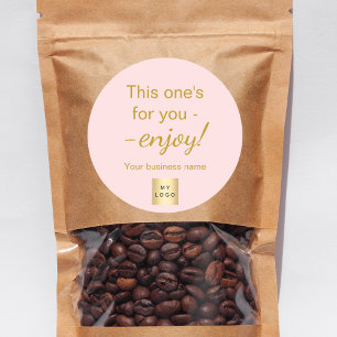 Umhüllung des goldfarbenen Firmenlogos Runder Aufkleber