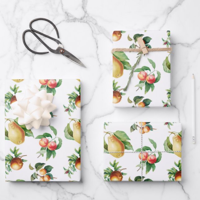 Umhüllung - Obst Geschenkpapier Set (Vorderseite)