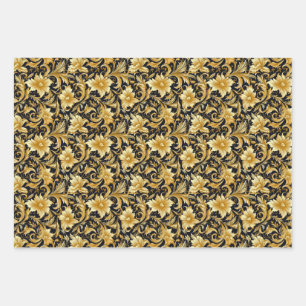 Umhüllungspapier aus Gold-Blume Geschenkpapier Set