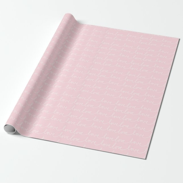Umhüllungspapier aus rosa Liebe Geschenkpapier (Ungerollt)