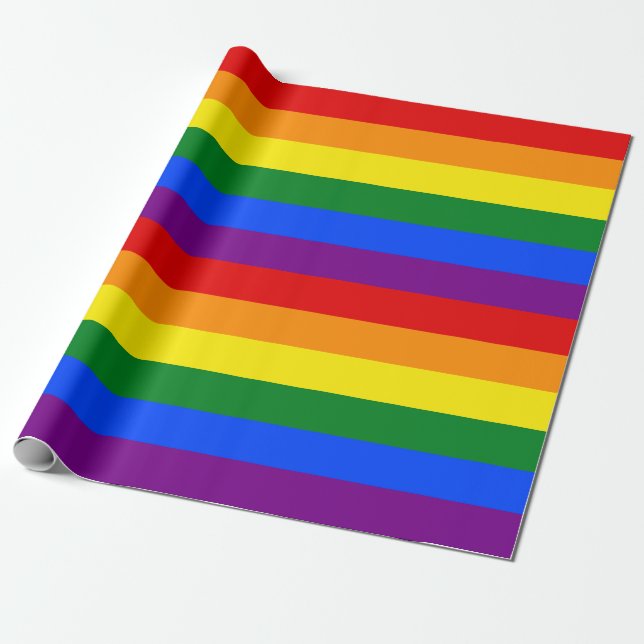 Umhüllungspapier für Regenbogenfahnen - Große Stre Geschenkpapier (Ungerollt)