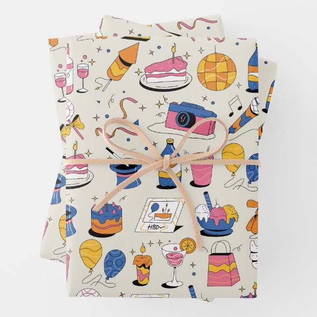 Umhüllungspapier Geschenkpapier Set (Beispiel)