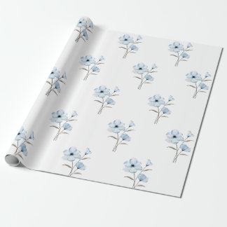 Umhüllungspapier mit blauer Blume Geschenkpapier