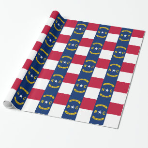 Umhüllungspapier mit Flagge von North Carolina Geschenkpapier