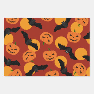Umhüllungspapier mit Halloween-Muster Geschenkpapier Set
