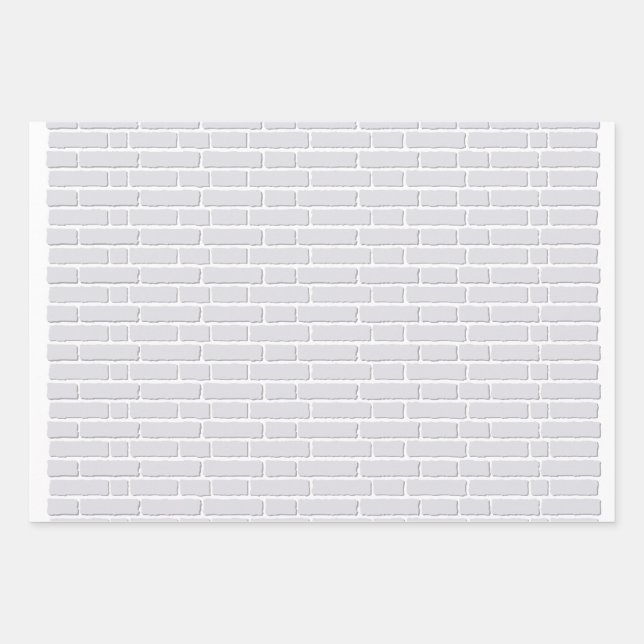 Umhüllungspapier mit weißer Backsteinwand Geschenkpapier Set (Vorderseite)