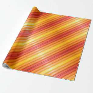 Umhüllungspapier - Rot, orange, gelb Streifen Geschenkpapier