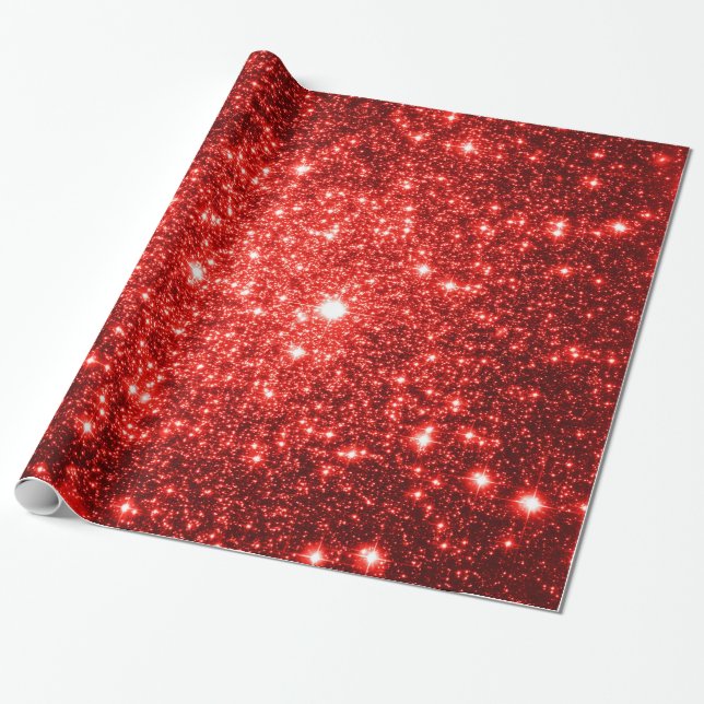 Umhüllungspapier Rote Stars Geschenkpapier (Ungerollt)