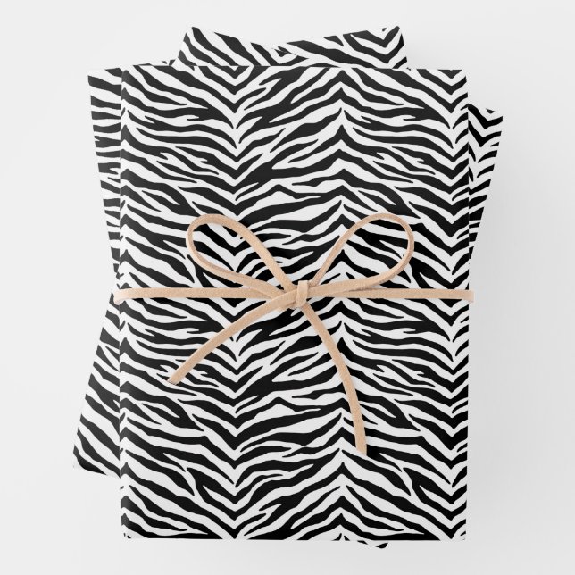 Umhüllungspapierblätter mit Zebra Print Geschenkpapier Set (Beispiel)